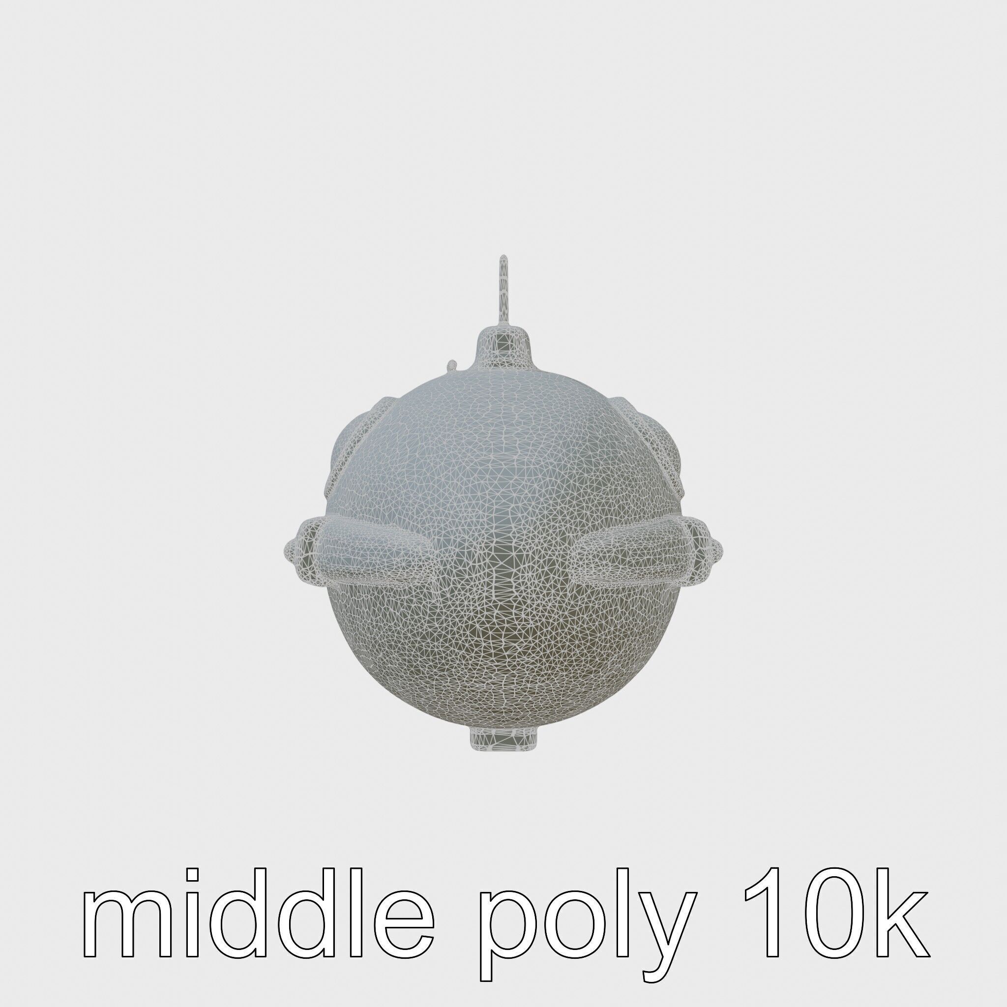 Futuristic Underwater Taxi Submarine with Green Portholes Low-poly 3D model_5