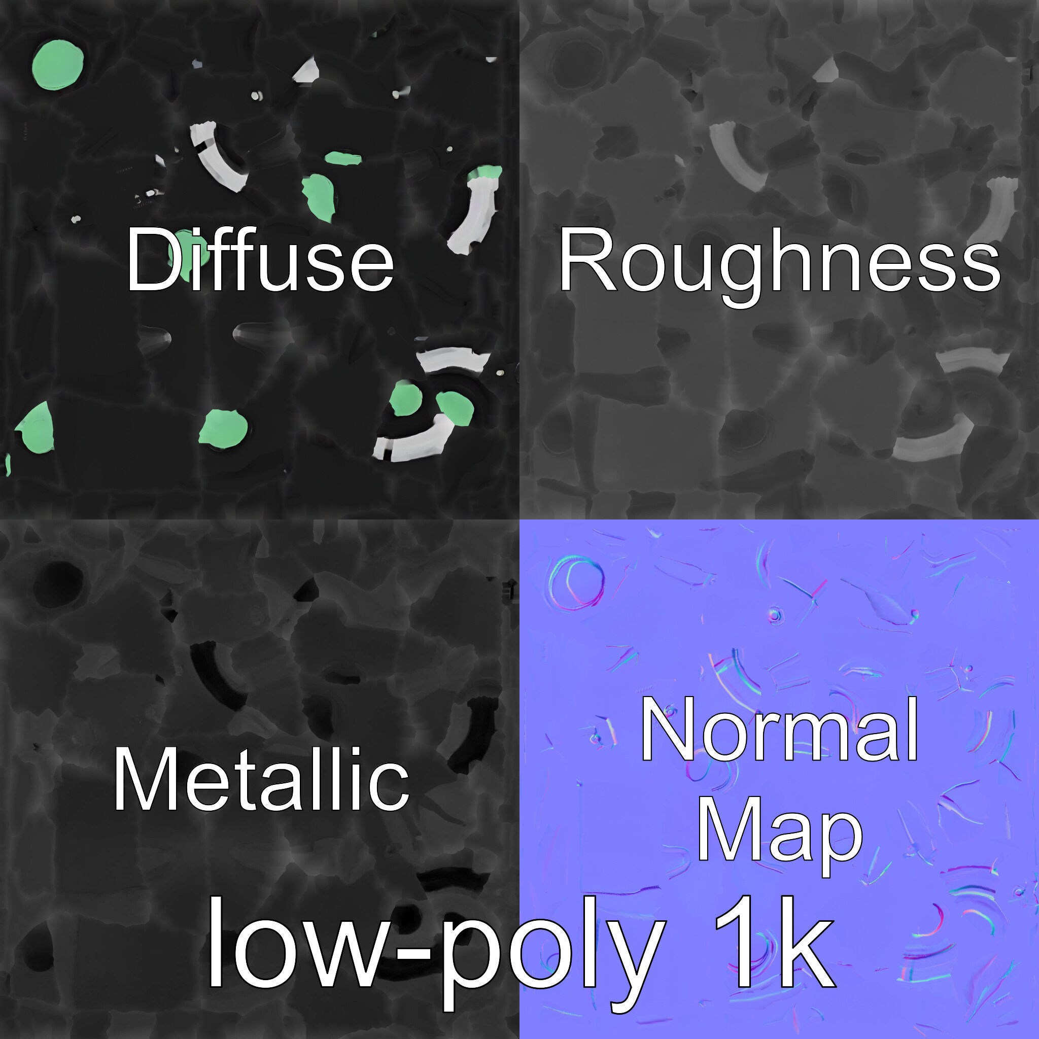 Futuristic Underwater Taxi Submarine with Green Portholes Low-poly 3D model_28