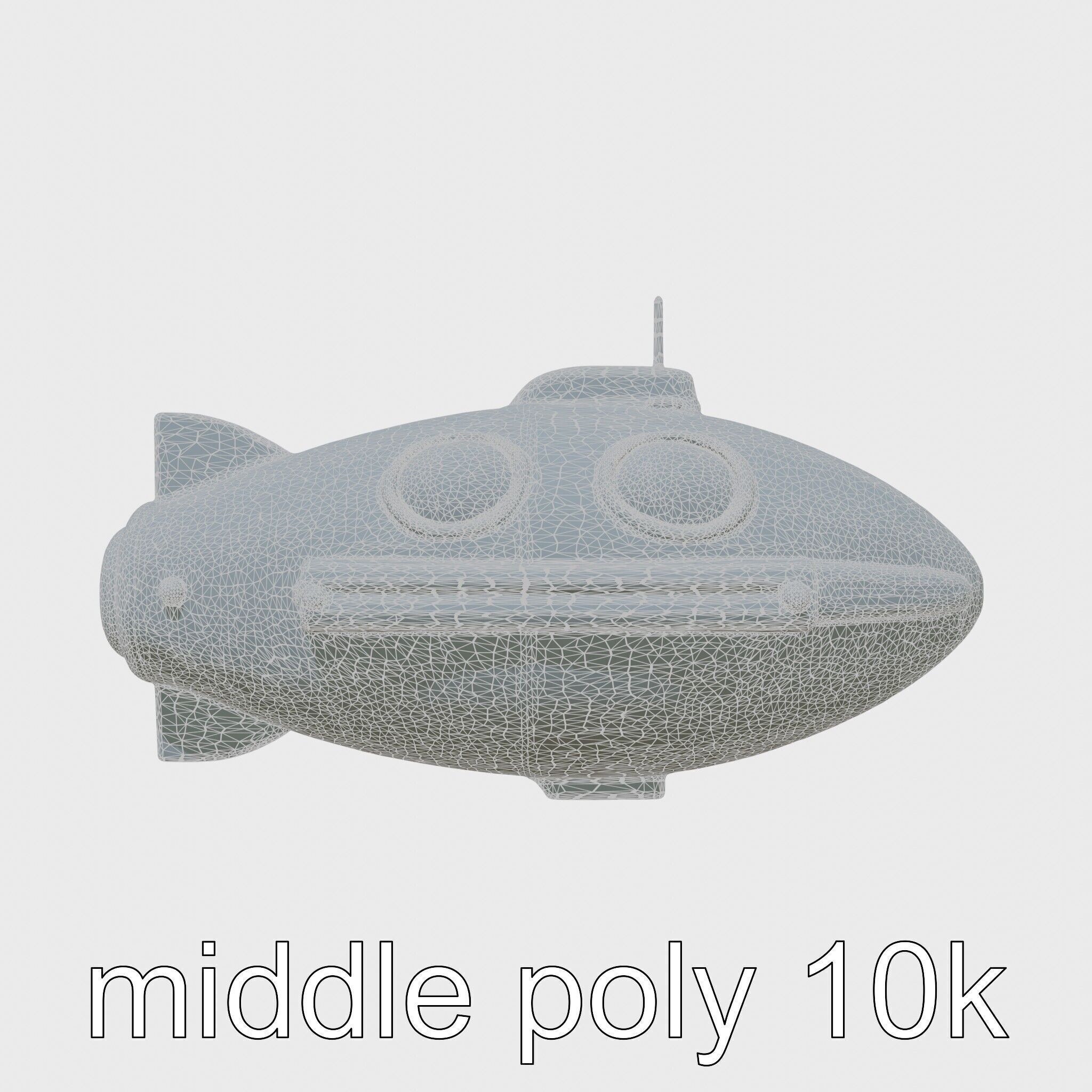 Futuristic Underwater Taxi Submarine with Green Portholes Low-poly 3D model_20
