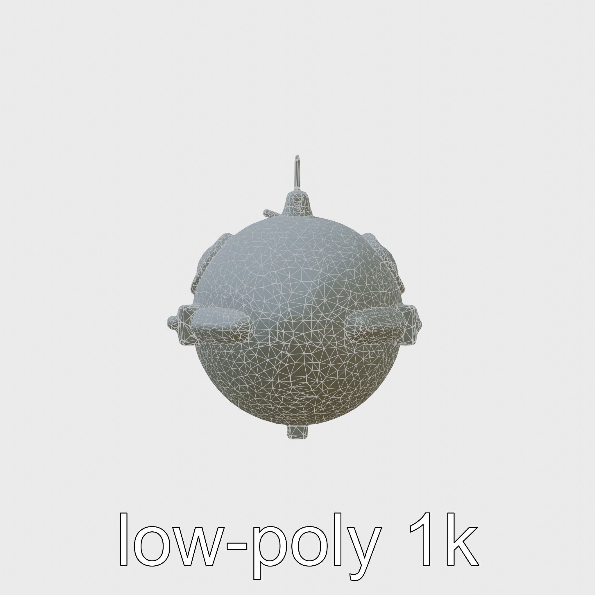 Futuristic Underwater Taxi Submarine with Green Portholes Low-poly 3D model_6