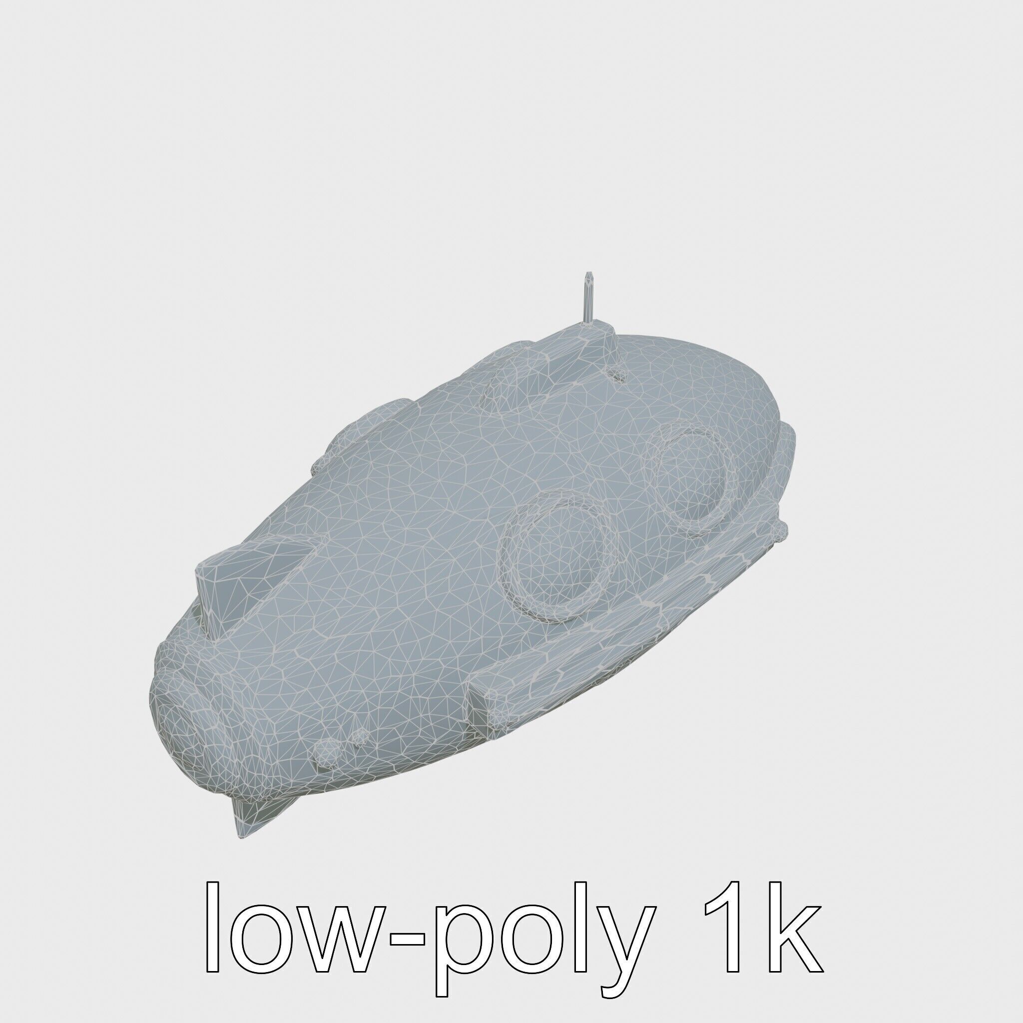 Futuristic Underwater Taxi Submarine with Green Portholes Low-poly 3D model_11