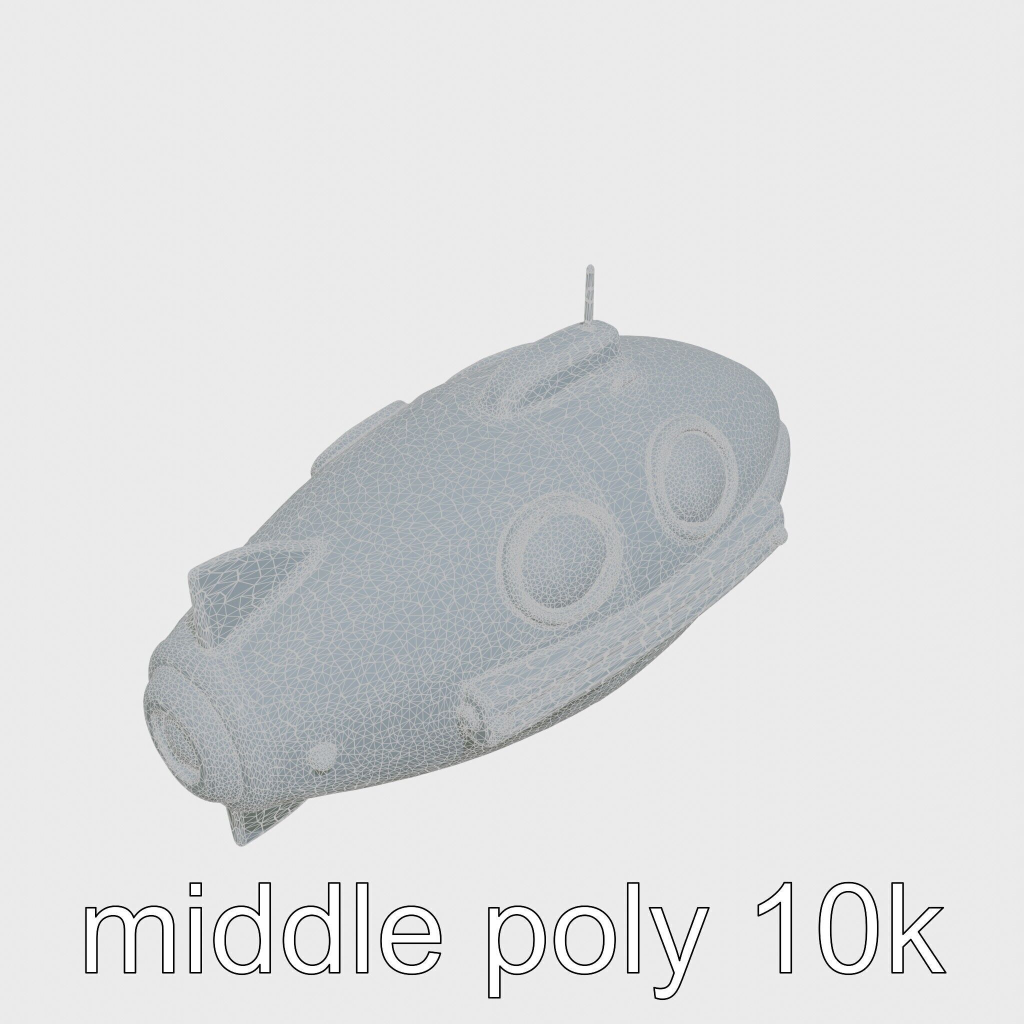 Futuristic Underwater Taxi Submarine with Green Portholes Low-poly 3D model_22