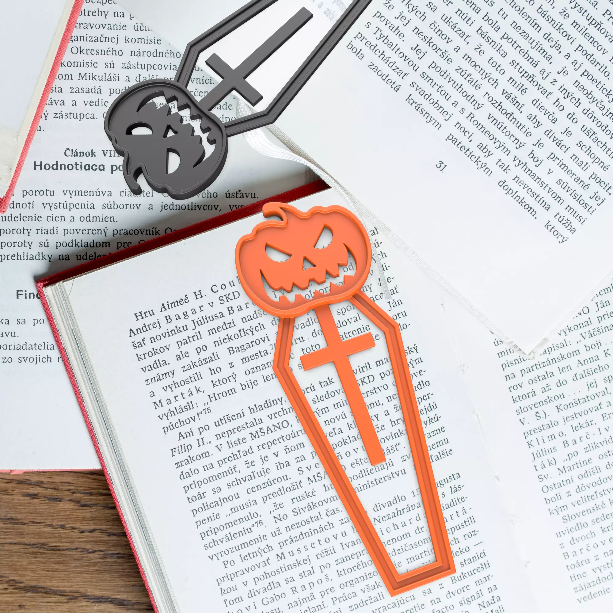 Halloween Pumpkin BookMark - Cute BookMark 3D STL File 3D print model