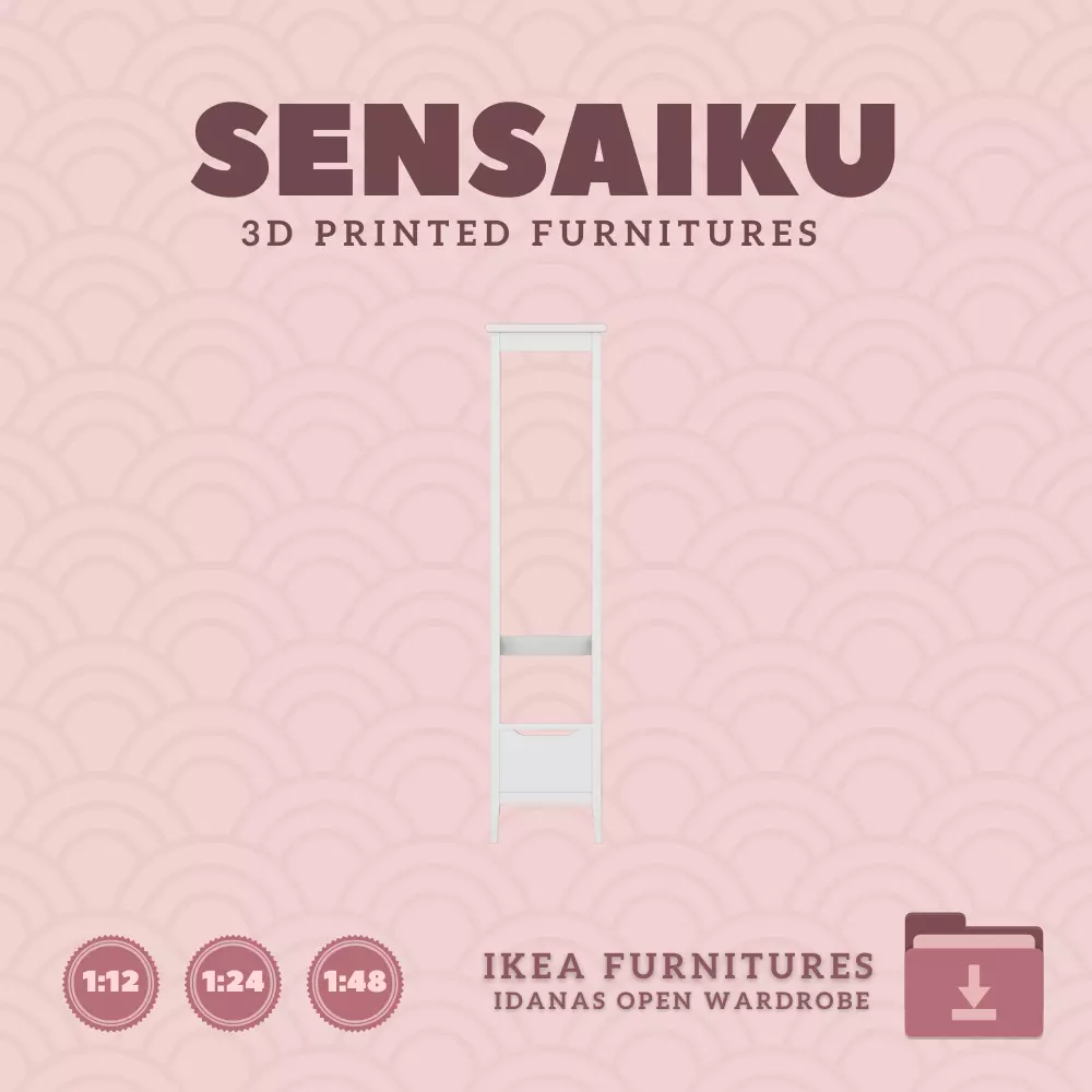 IDANAS Open Wardrobe V1 for Mini Dollhouse IKEA 3D Print 3D print model