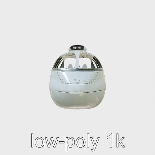 Futuristic Space Taxi Capsule in Sleek Silver-Black Design Low-poly 3D model