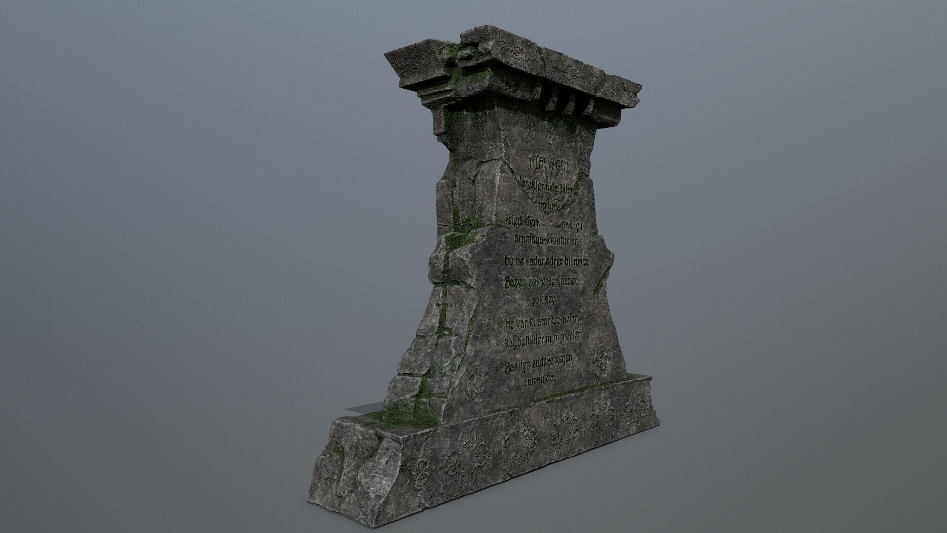 Lion fountain Low-poly 3D model_7