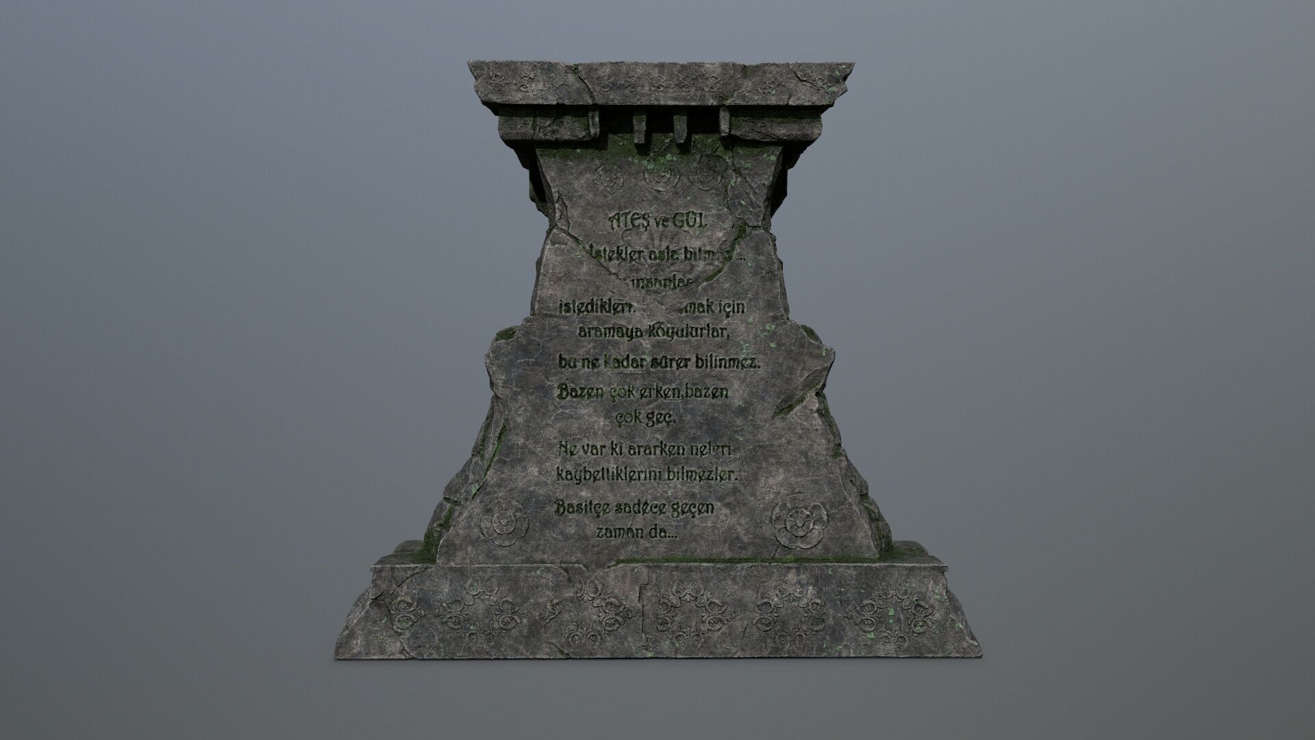 Lion fountain Low-poly 3D model_8