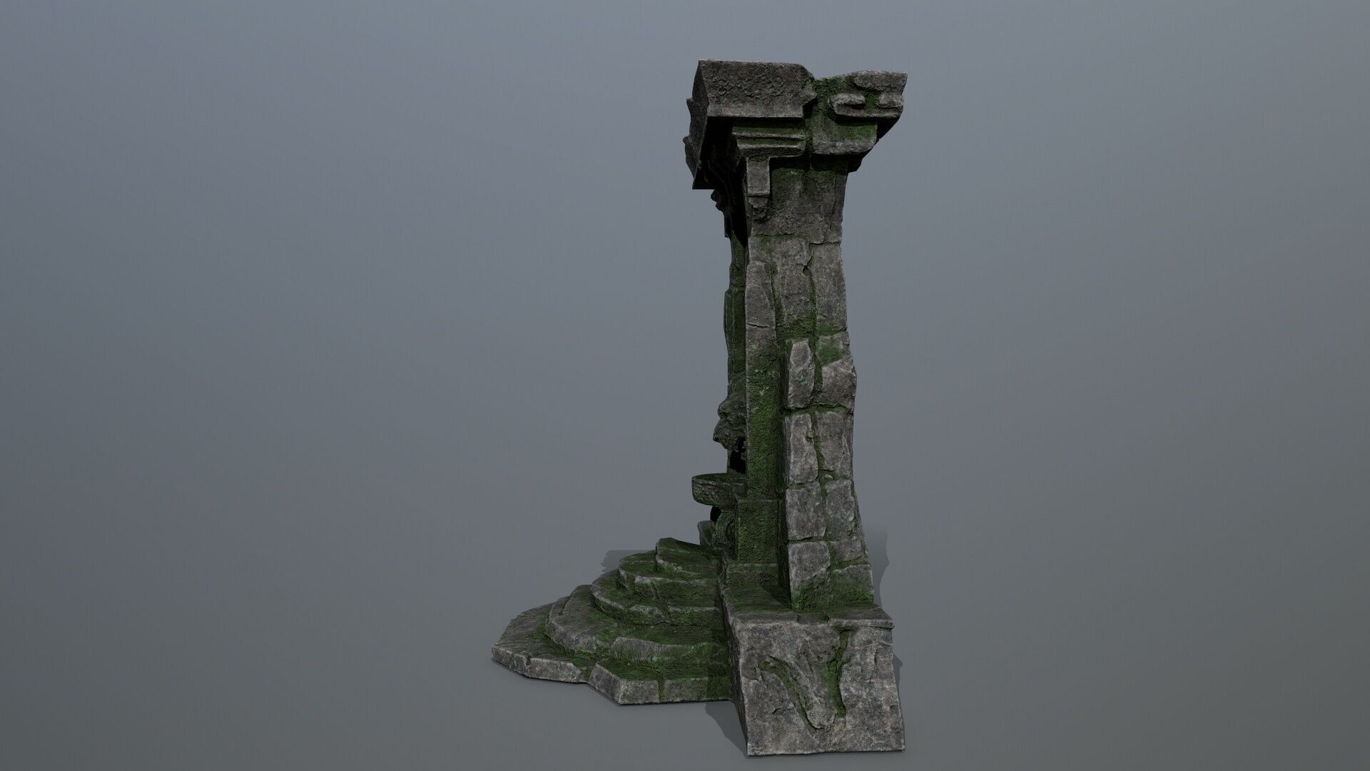 Lion fountain Low-poly 3D model_6