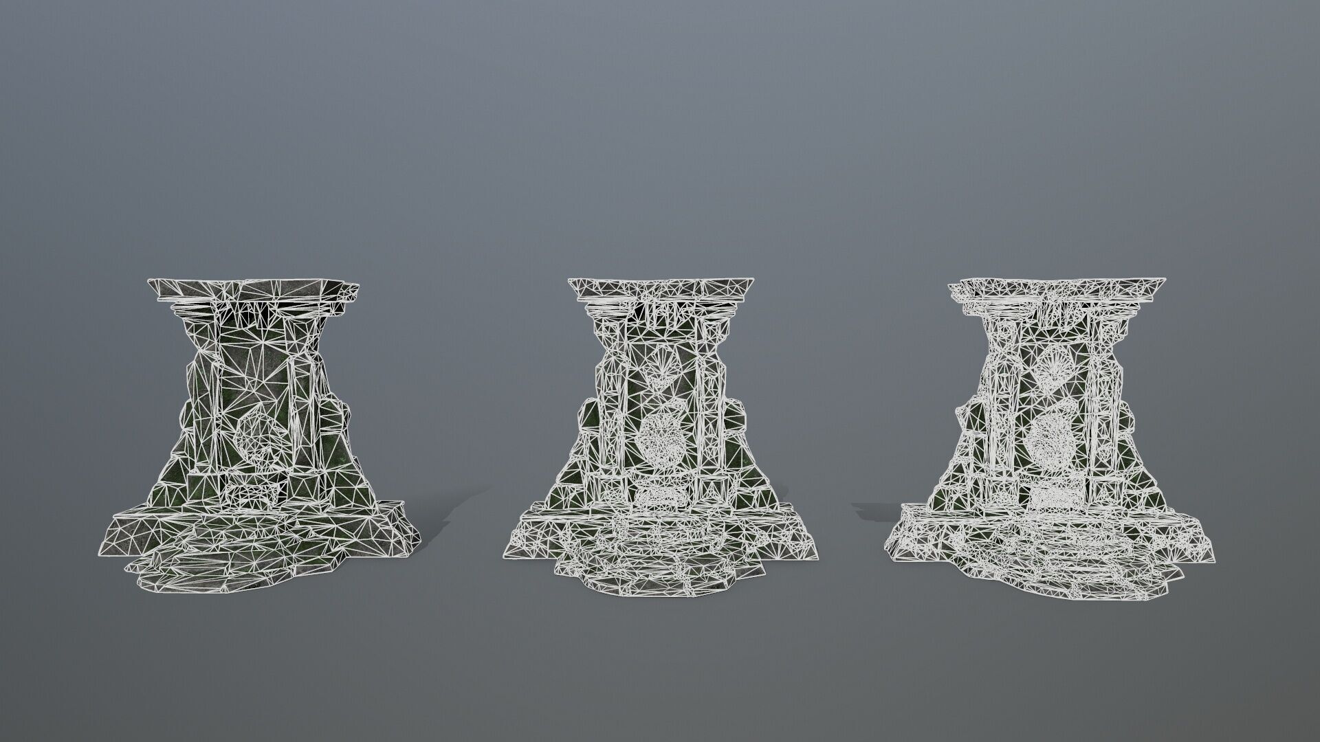 Lion fountain Low-poly 3D model_16