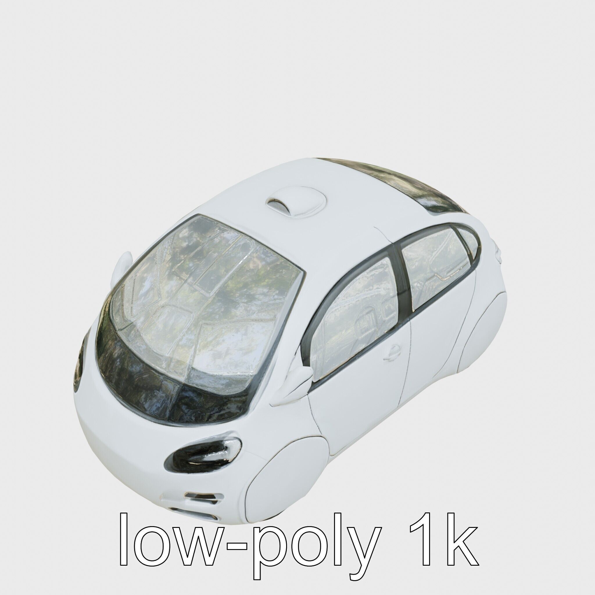 Sleek Modern Air Taxi Bubble Design Low-poly 3D model_39