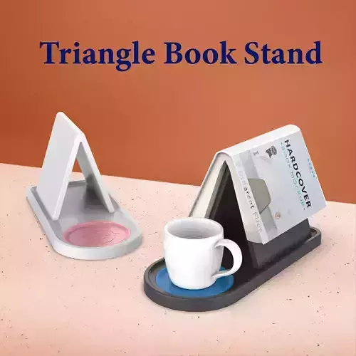 Triangle Book Holder - Tablet - Kindle Cup Holder  3D print model
