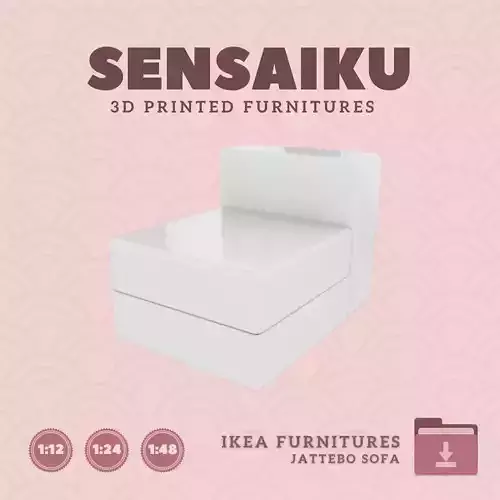 JATTEBO 1 Seat Module for Mini Dollhouse IKEA 3D Print