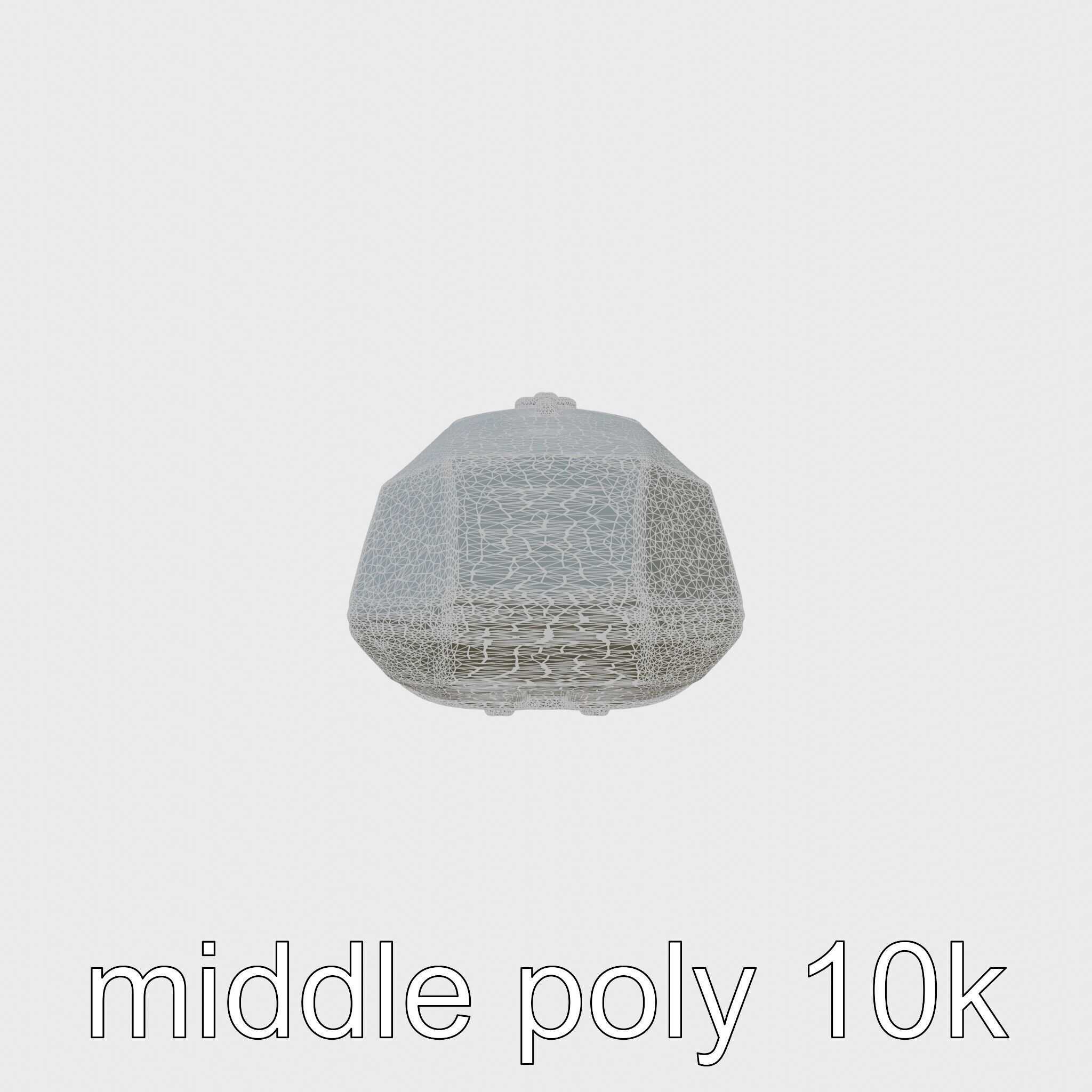 Space Taxi Meteor Dark Gray Asymmetric Design Low-poly 3D model_17