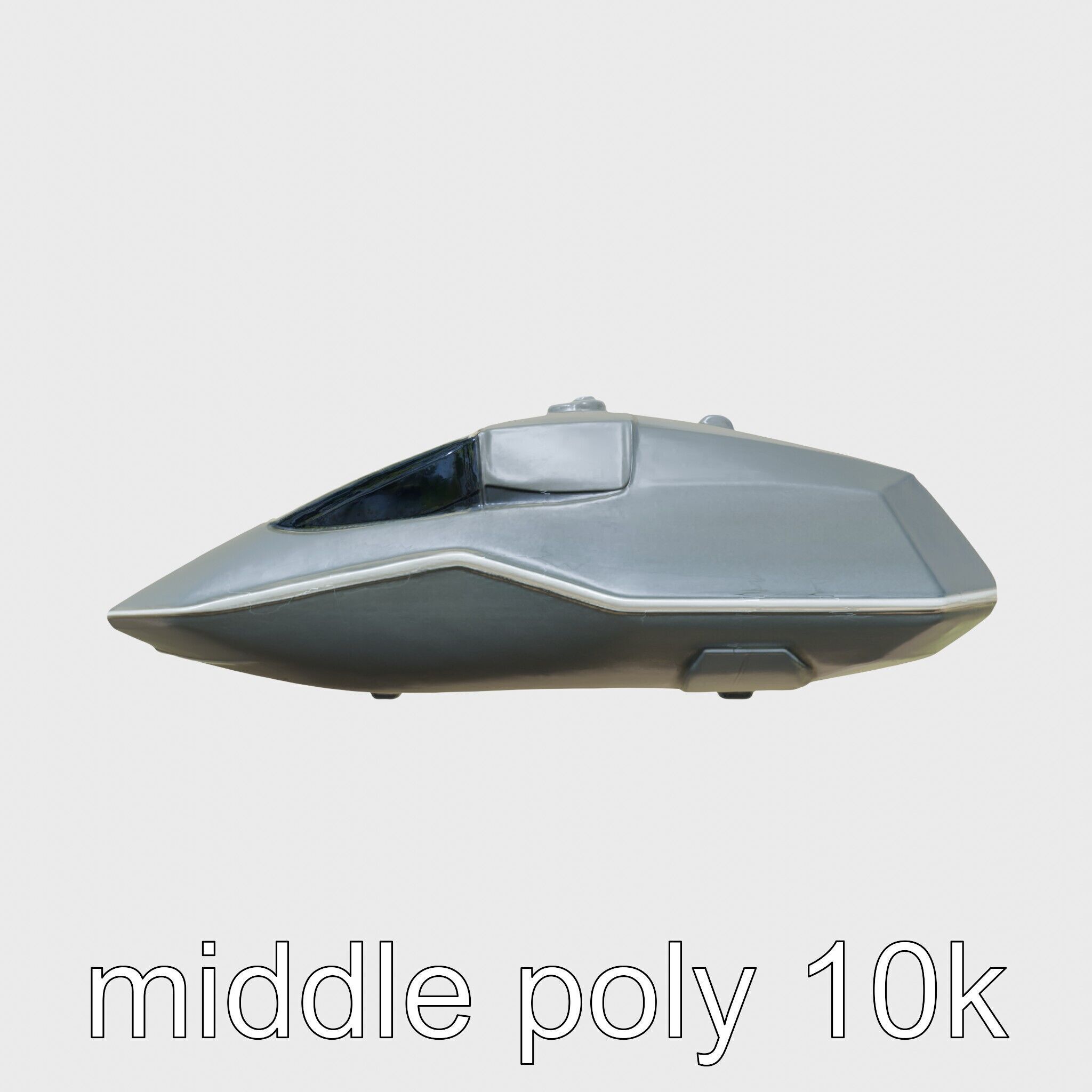 Space Taxi Meteor Dark Gray Asymmetric Design Low-poly 3D model_2