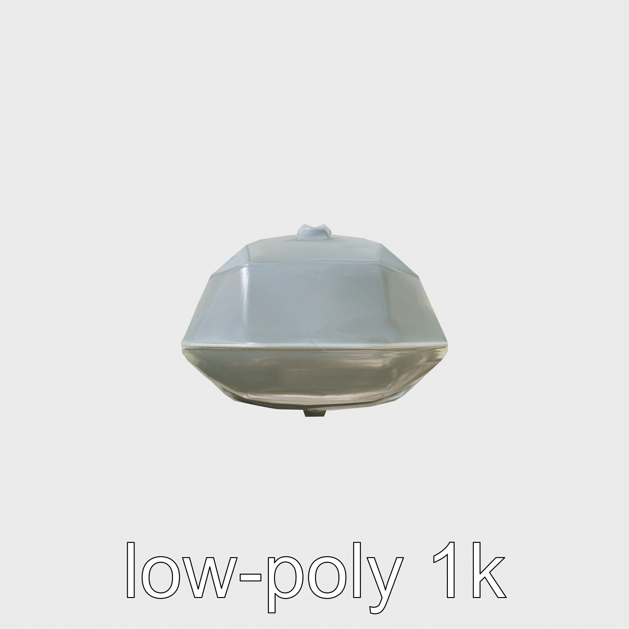 Space Taxi Meteor Dark Gray Asymmetric Design Low-poly 3D model_10