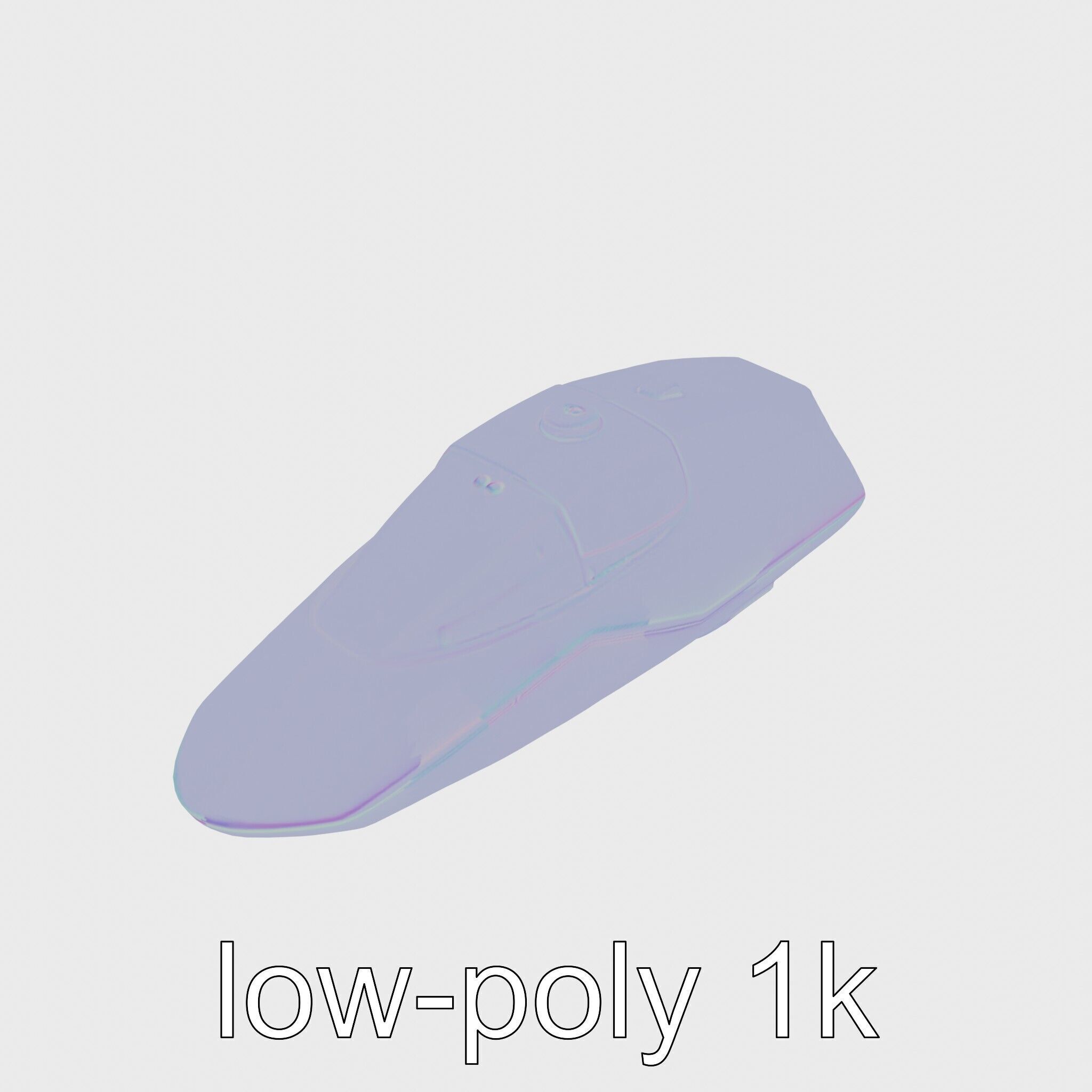 Space Taxi Meteor Dark Gray Asymmetric Design Low-poly 3D model_12