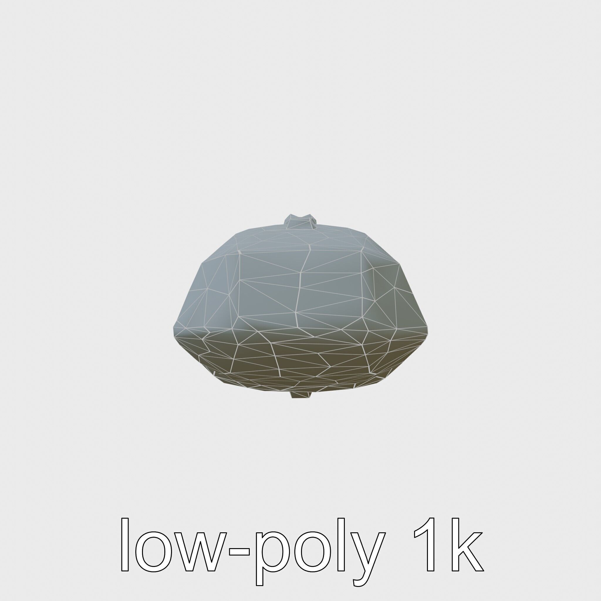 Space Taxi Meteor Dark Gray Asymmetric Design Low-poly 3D model_22