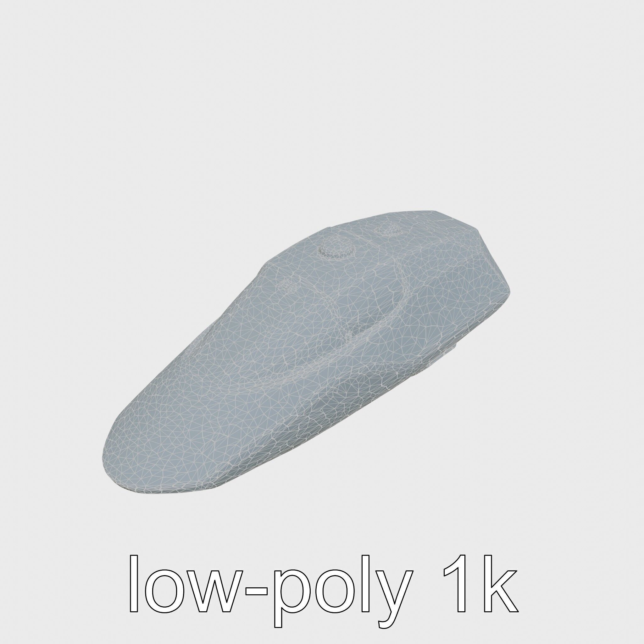 Space Taxi Meteor Dark Gray Asymmetric Design Low-poly 3D model_29