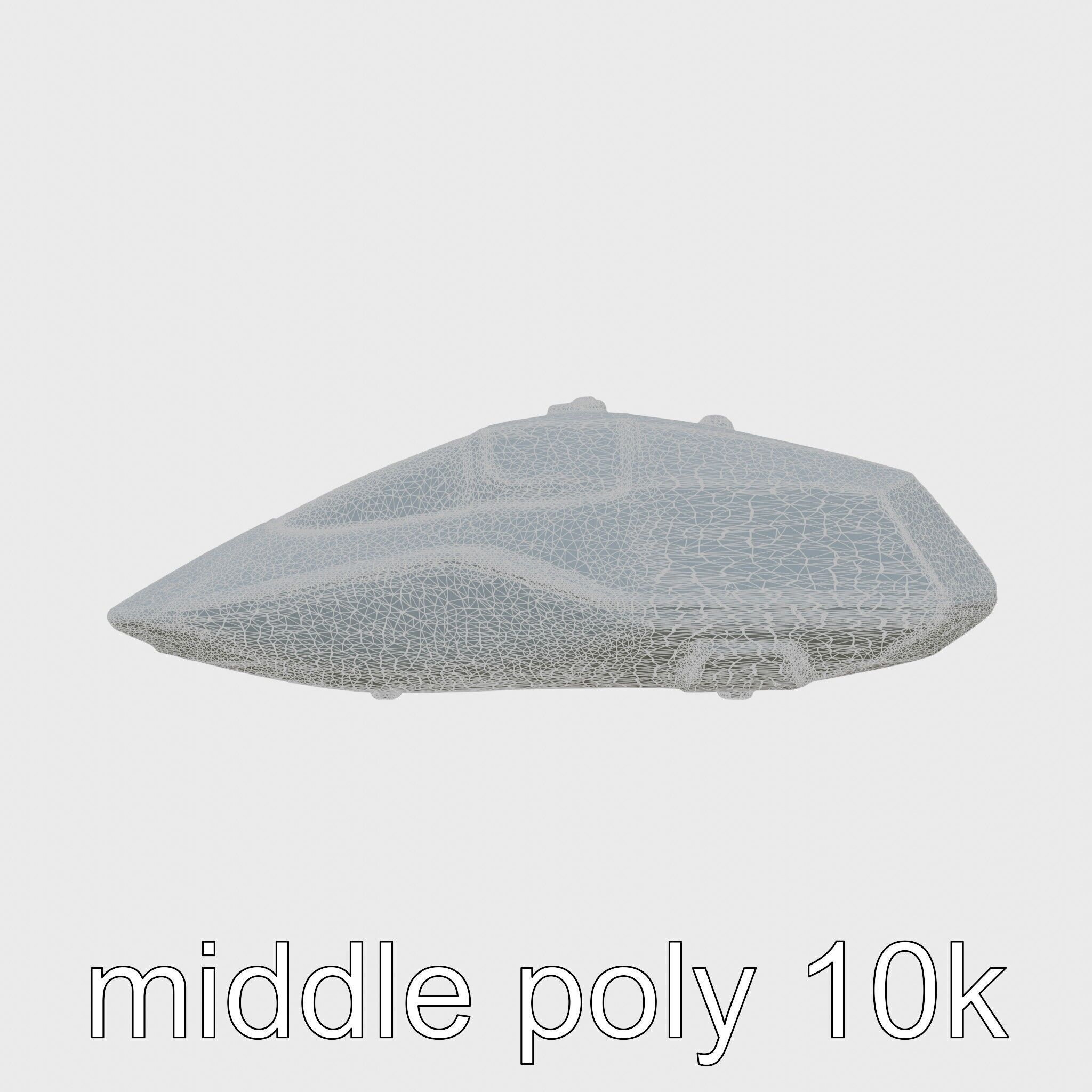 Space Taxi Meteor Dark Gray Asymmetric Design Low-poly 3D model_5