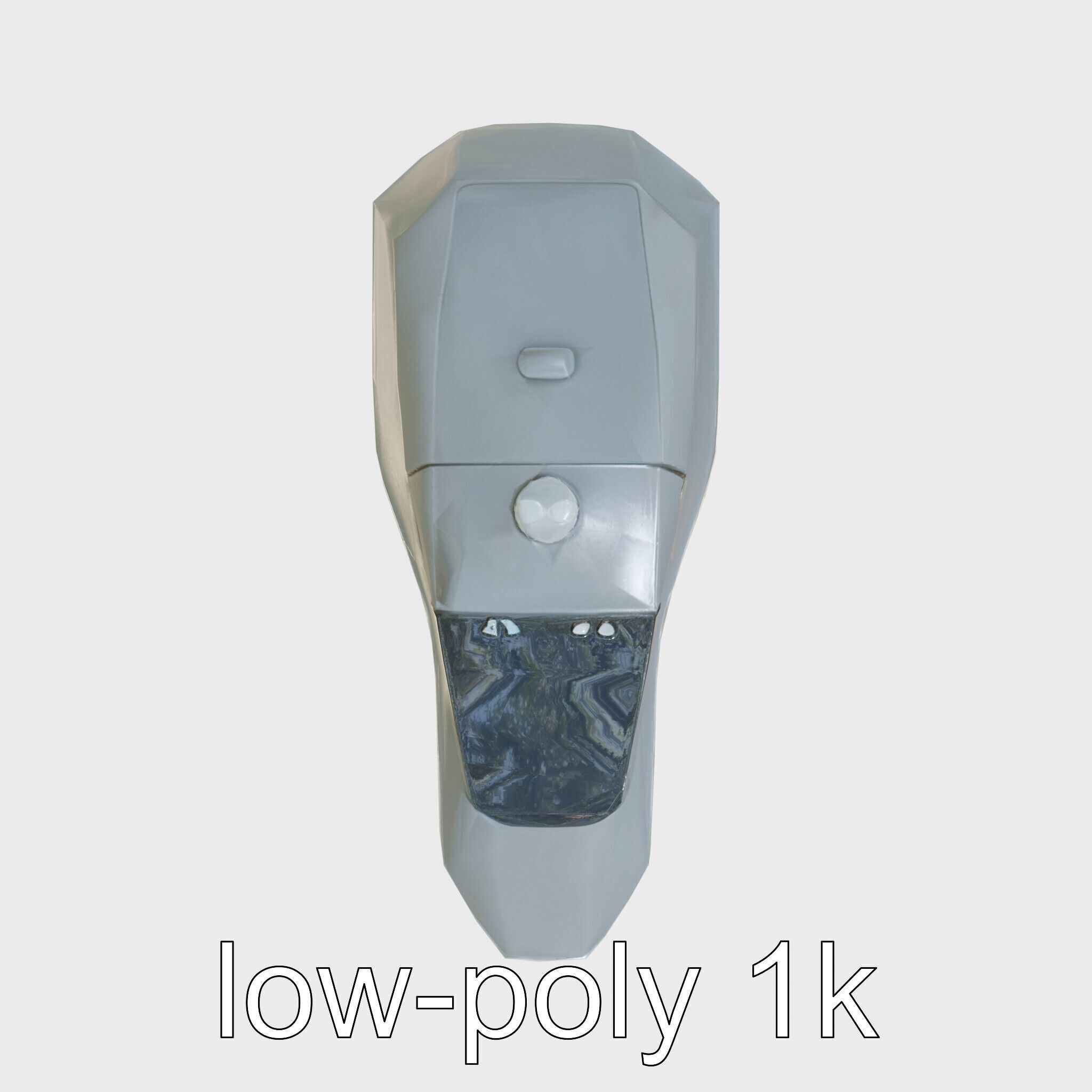 Space Taxi Meteor Dark Gray Asymmetric Design Low-poly 3D model_4