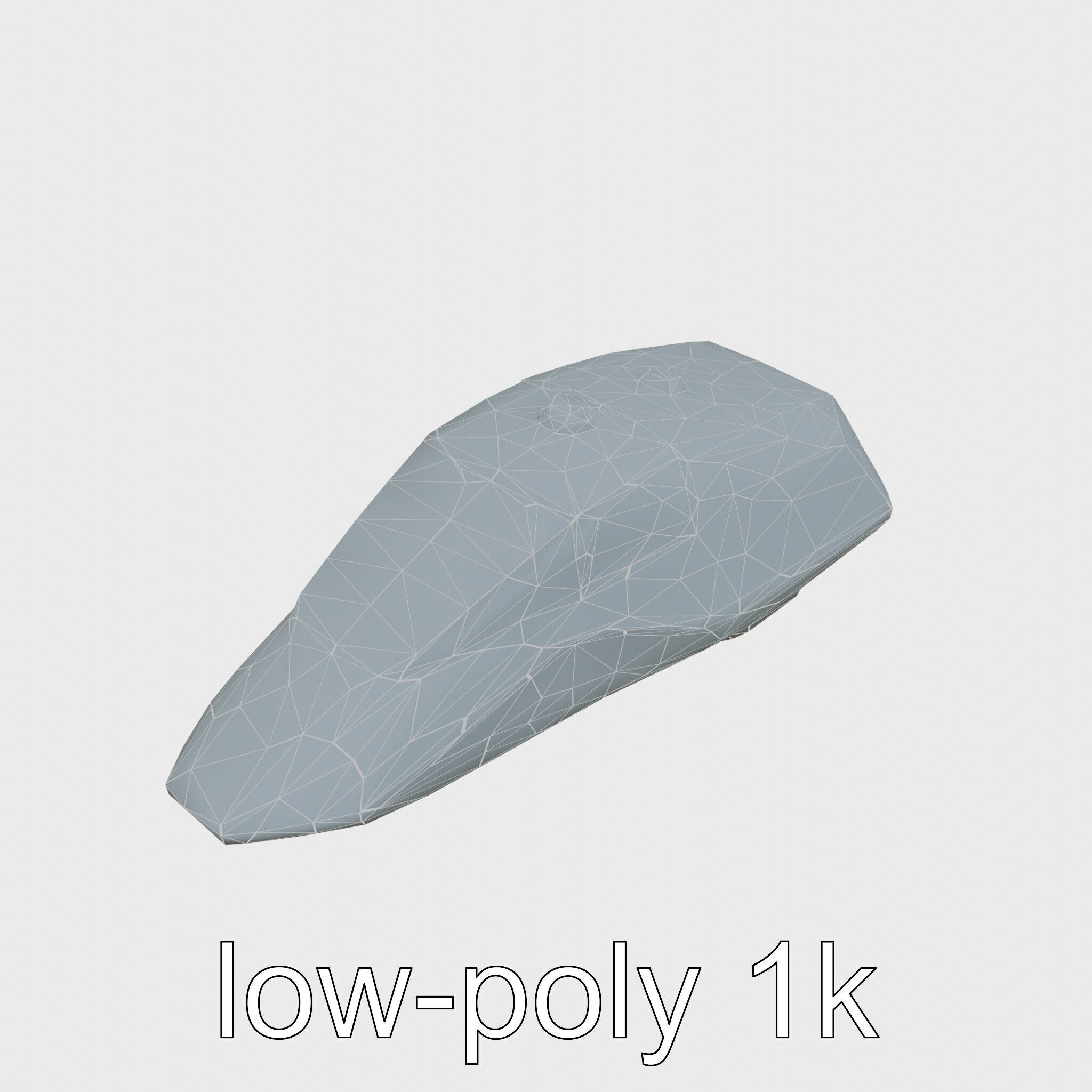 Space Taxi Meteor Dark Gray Asymmetric Design Low-poly 3D model_18