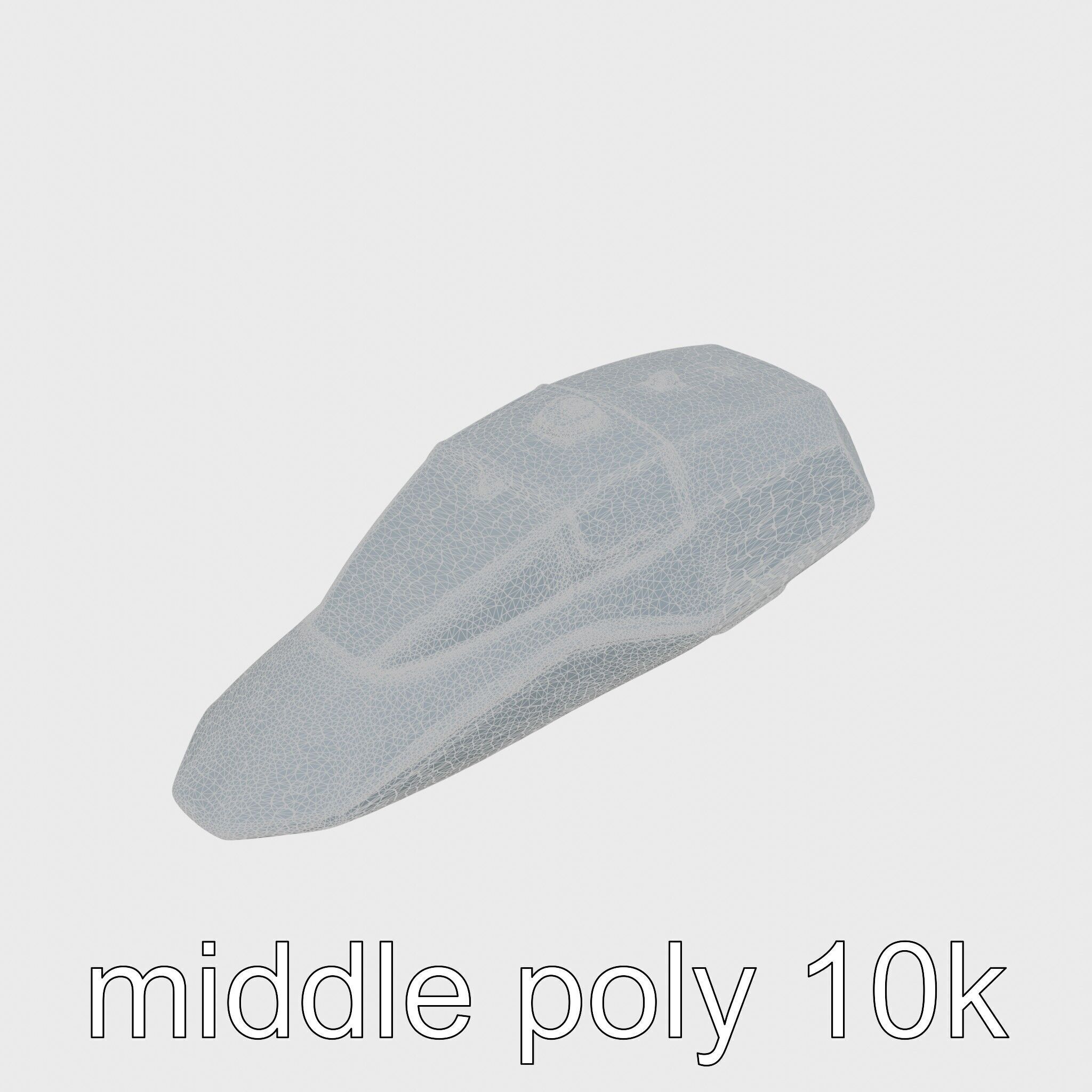 Space Taxi Meteor Dark Gray Asymmetric Design Low-poly 3D model_23