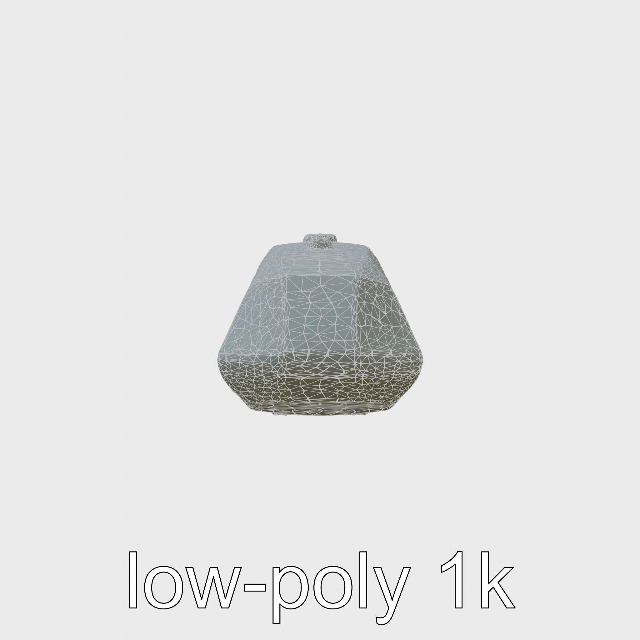 Space Taxi Meteor Dark Gray Asymmetric Design Low-poly 3D model_6