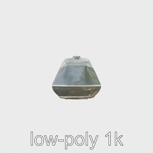 Space Taxi Meteor Dark Gray Asymmetric Design Low-poly 3D model