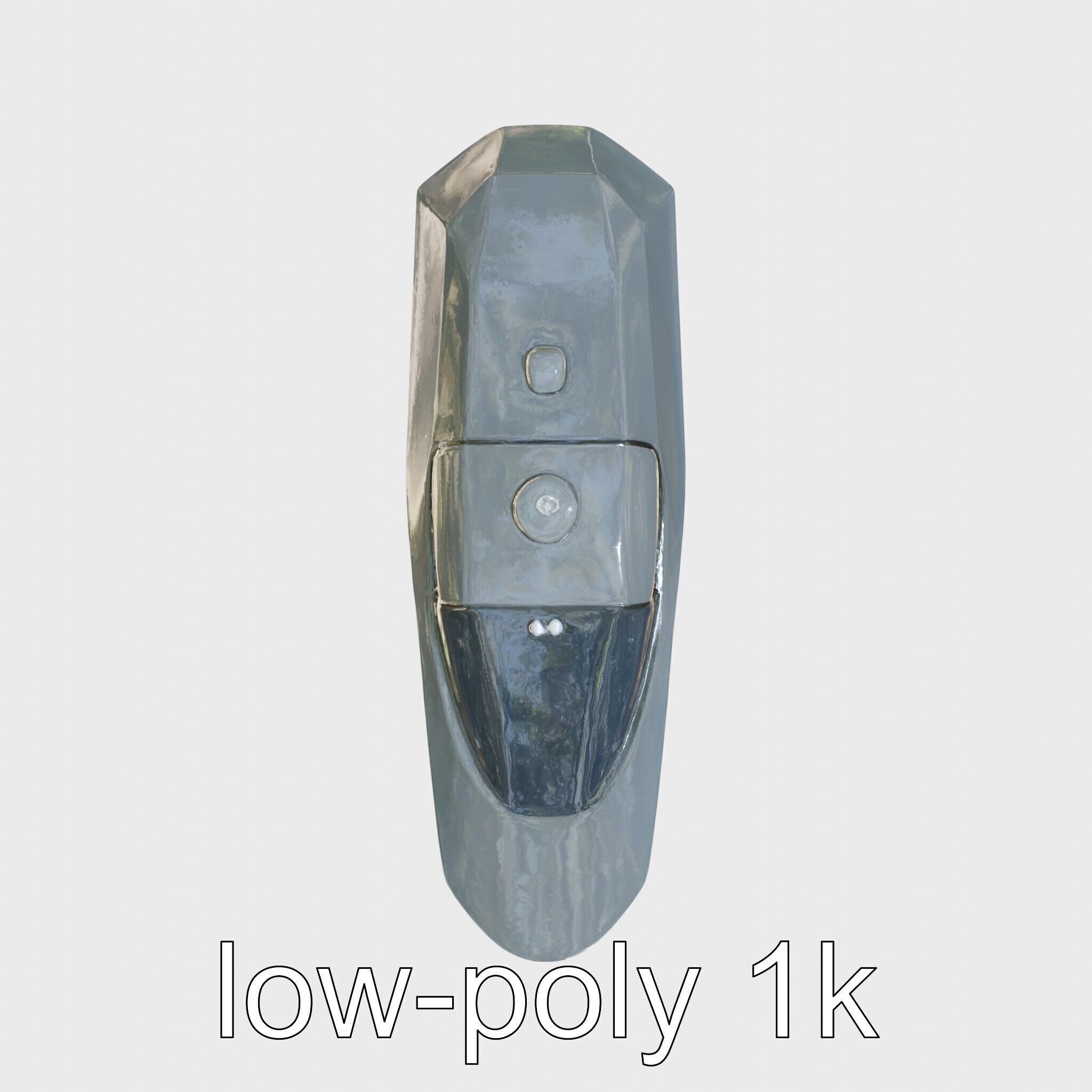 Space Taxi Meteor Dark Gray Asymmetric Design Low-poly 3D model_21