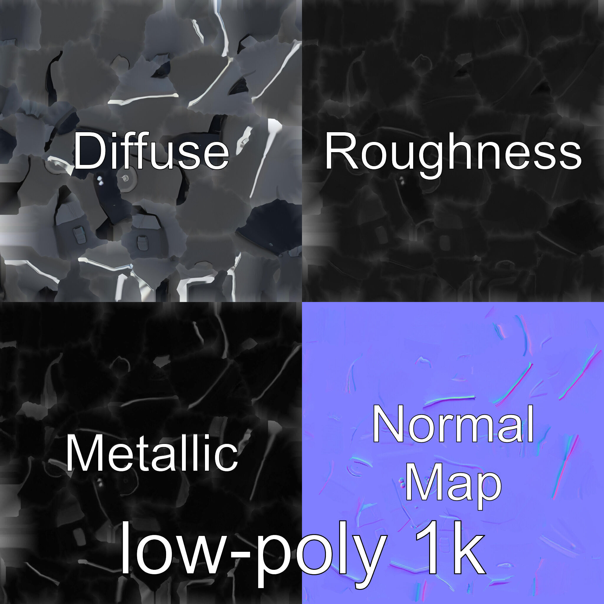 Space Taxi Meteor Dark Gray Asymmetric Design Low-poly 3D model_30