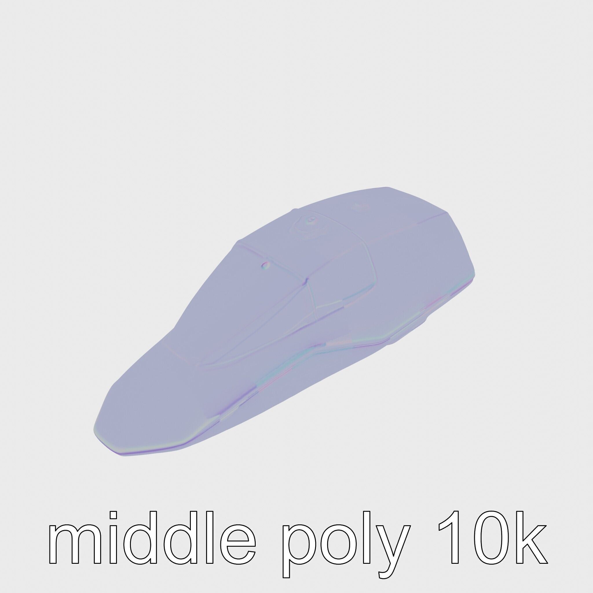 Space Taxi Meteor Dark Gray Asymmetric Design Low-poly 3D model_14