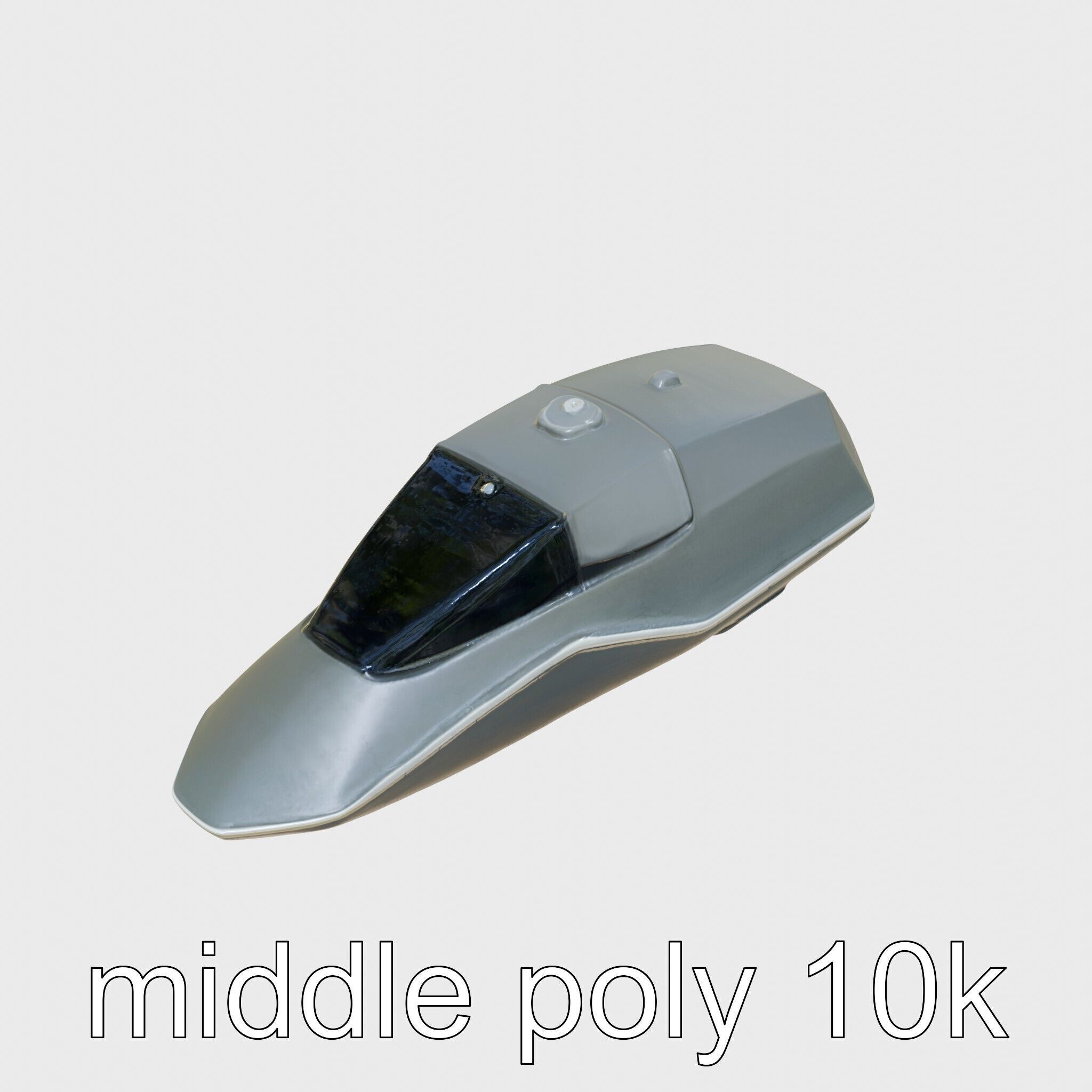 Space Taxi Meteor Dark Gray Asymmetric Design Low-poly 3D model_11