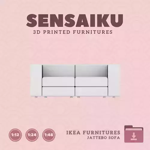 JATTEBO Modular Loveseat for Mini Dollhouse IKEA 3D Print