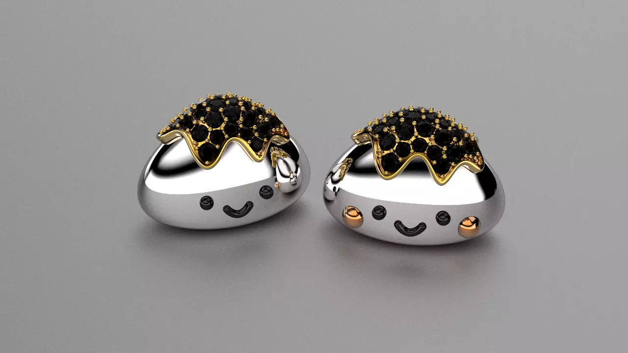 chicken earrings 3D print model