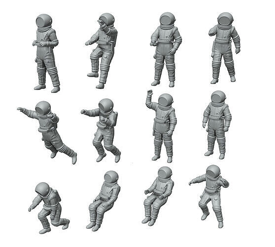 Destination Moon 12 Figures Set 3D print model 2