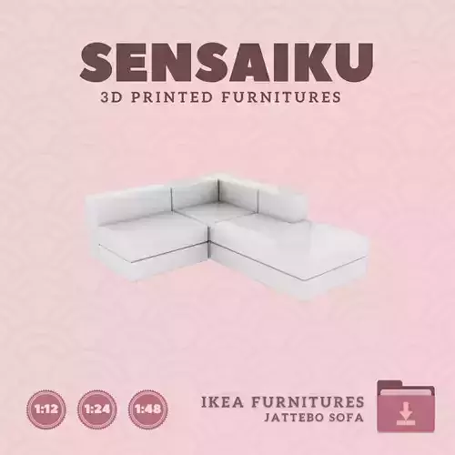 JATTEBO Mod Corner Sofa Chaise Dollhouse IKEA 3D Print