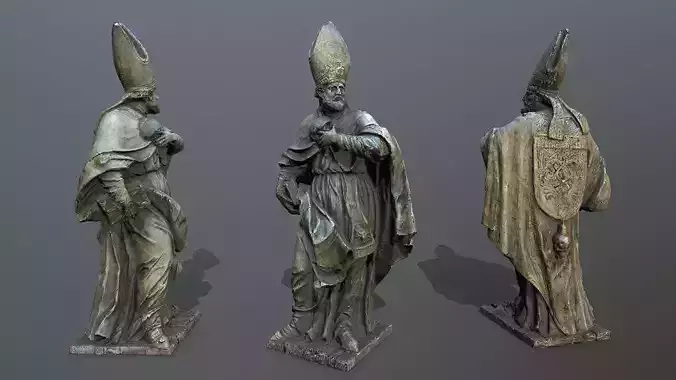Man Statue Low-poly 3D model