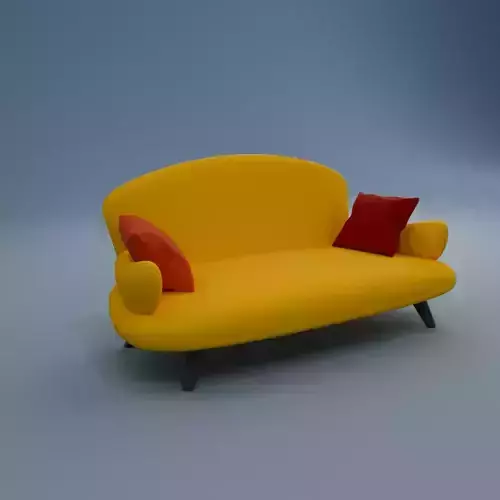 Cozy Sofa and Lamp in Vibrant Colors