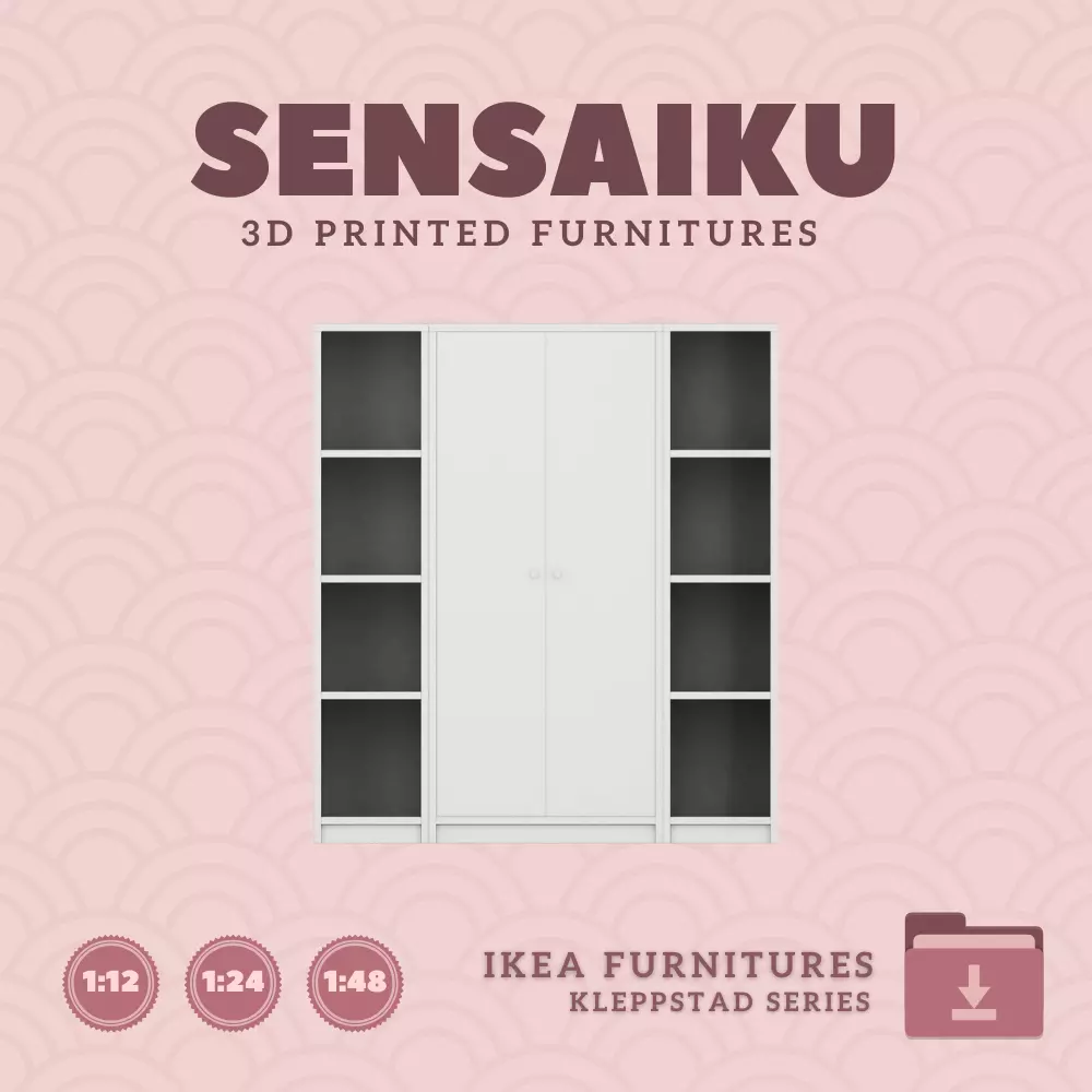 KLEPPSTAD Wardrobe V1 for Miniature Dollhouse IKEA 3D Print 3D print model