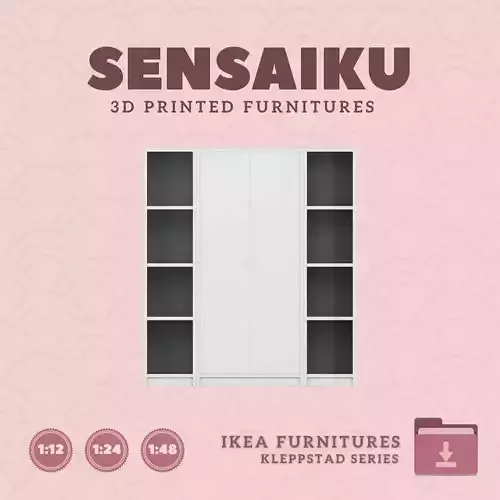 KLEPPSTAD Wardrobe V1 for Miniature Dollhouse IKEA 3D Print
