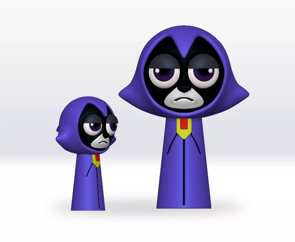 Raven Teen Titans GO Sprunki STL 3D Model Character Fanart 3D print model