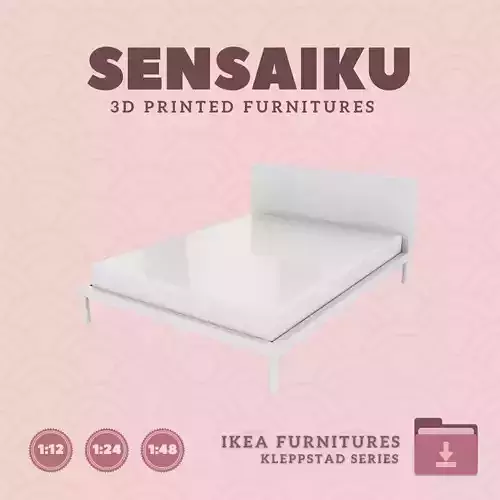 KLEPPSTAD Bed Frame for Miniature Dollhouse IKEA 3D Print
