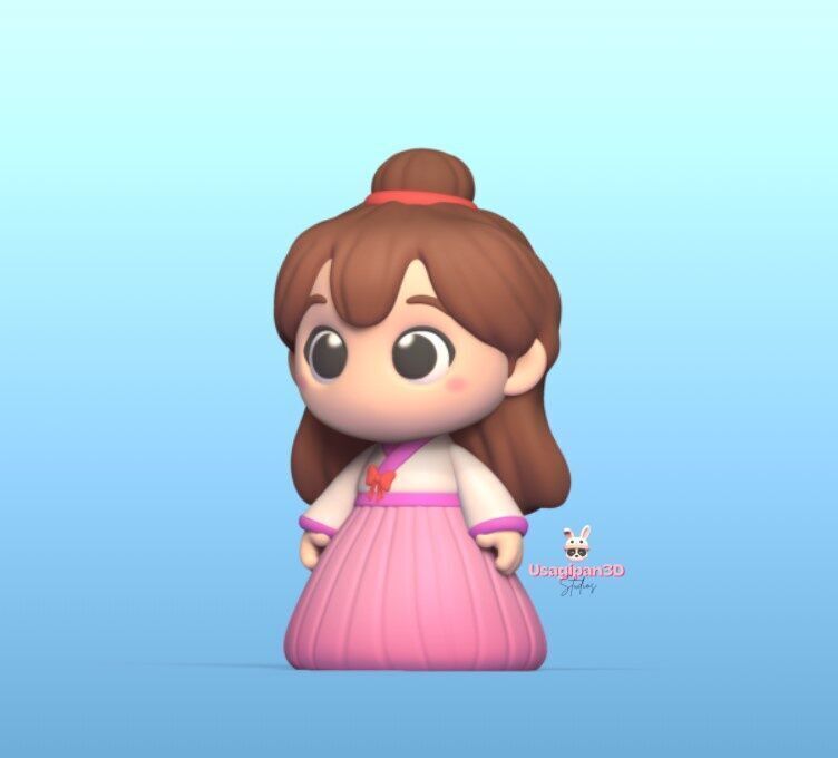 Korean Girl 3D print model_2