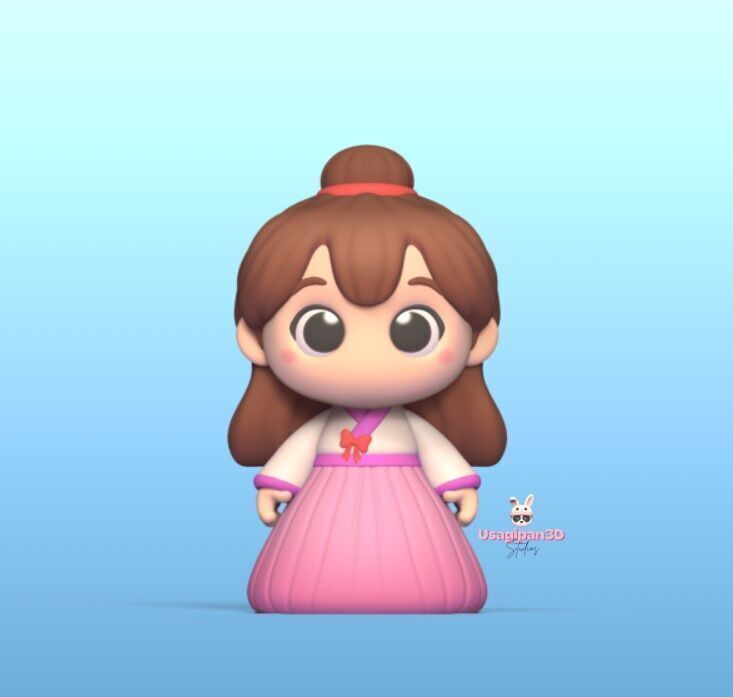Korean Girl 3D print model_1