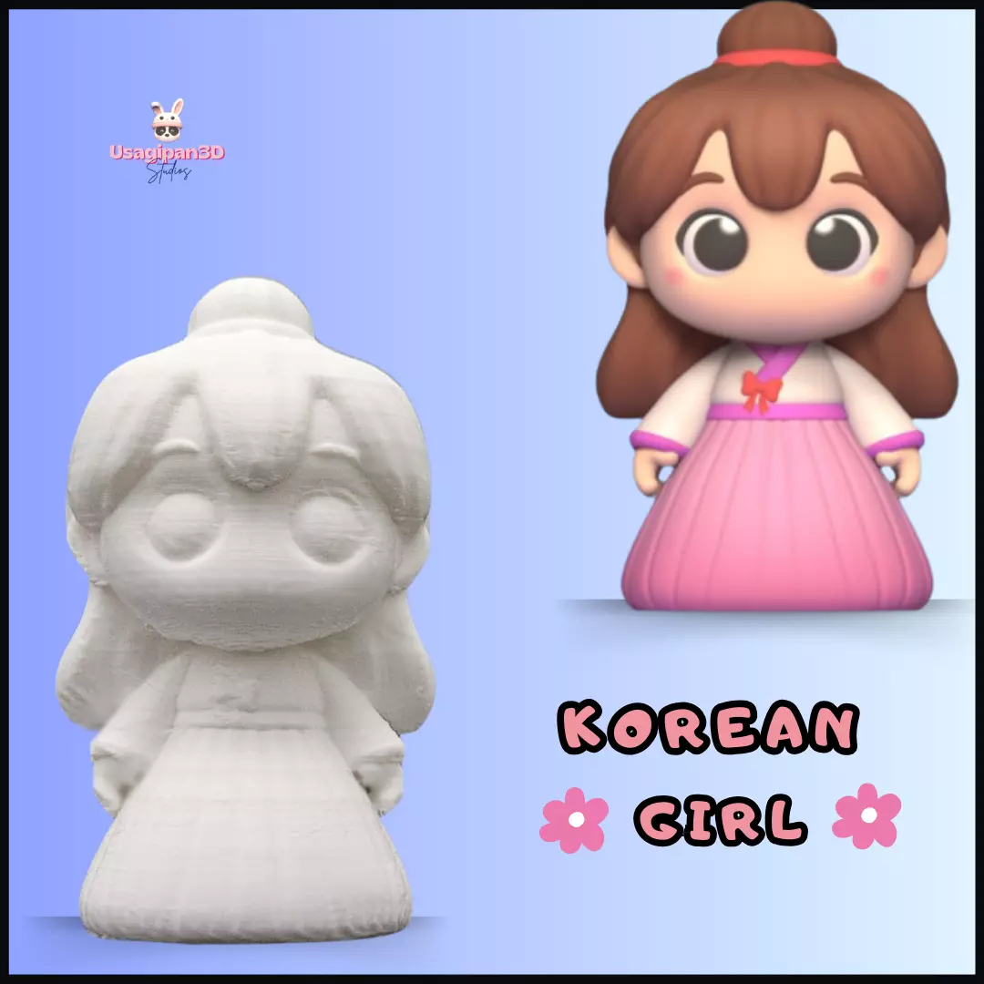 Korean Girl 3D print model_0