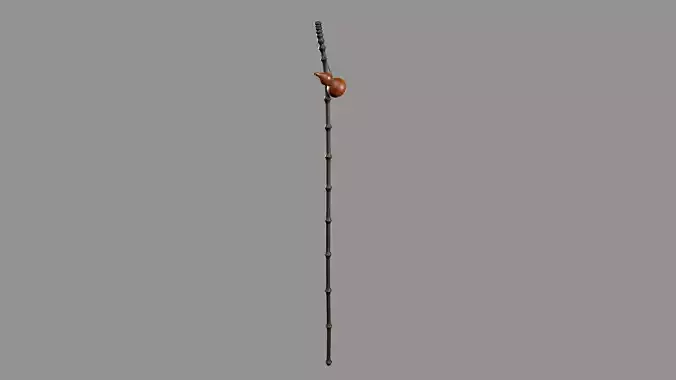 Bamboo crutches Low-poly 3D model