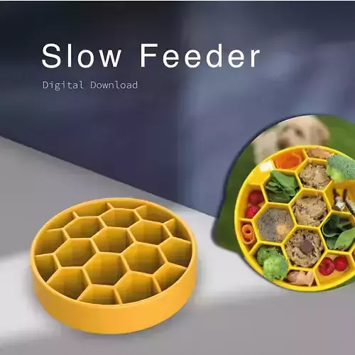 Honeycomb Slow Feeder Bowl - Dog or Cat Bowl - Dish - Safe Food 3D print model