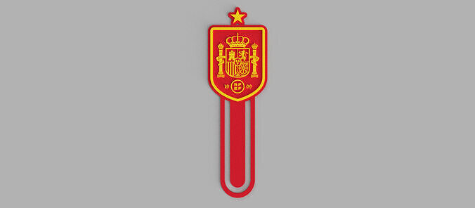 Spanish National Football Team Spain logo Shield Bookmark Free 3D print model