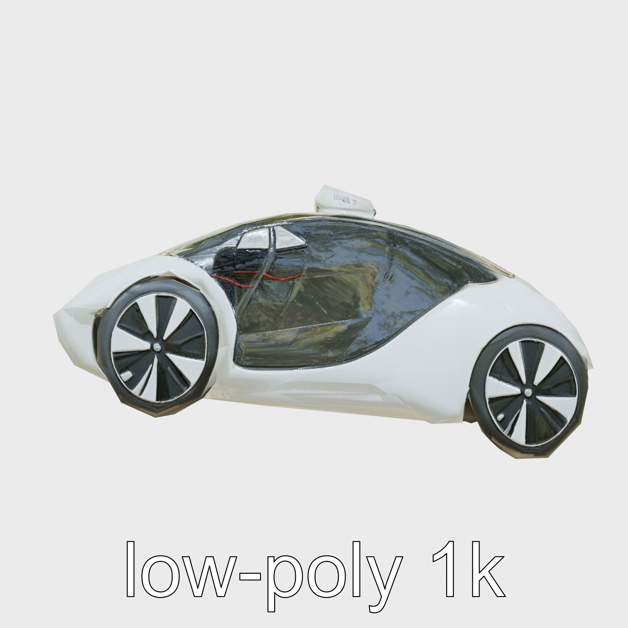 Futuristic Flying Taxi Concept Car Model Low-poly 3D model_11
