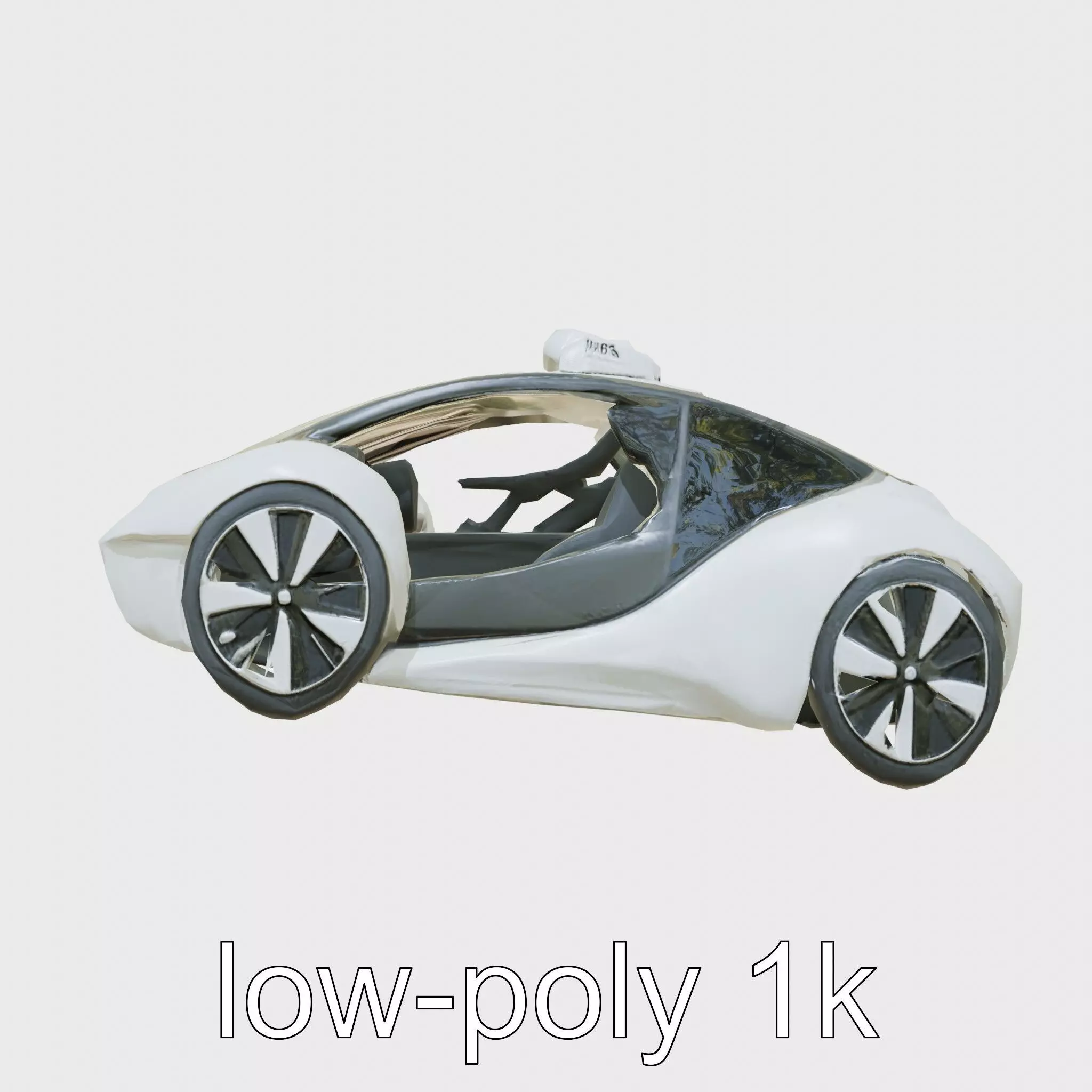 Futuristic Flying Taxi Concept Car Model Low-poly 3D model_0